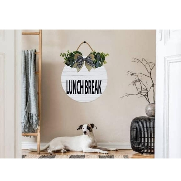 Lunch Break Rustic Farmhouse Wooden Door Sign - Picture 2 of 8